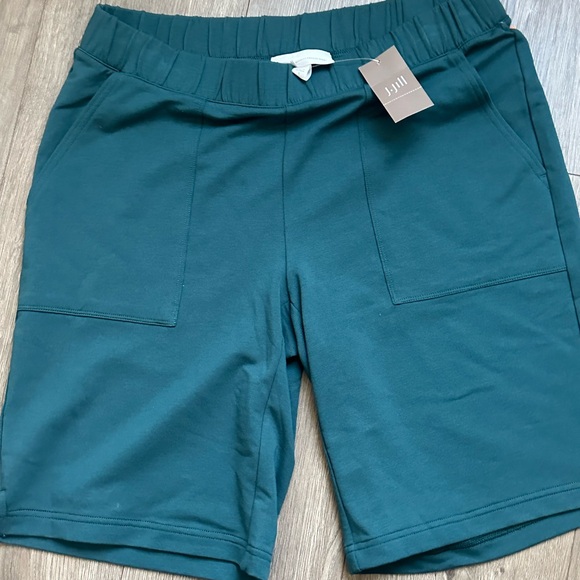Pure Jill Pants - Pure Jill Affinity Pull On Shorts Teal Elastic Waist